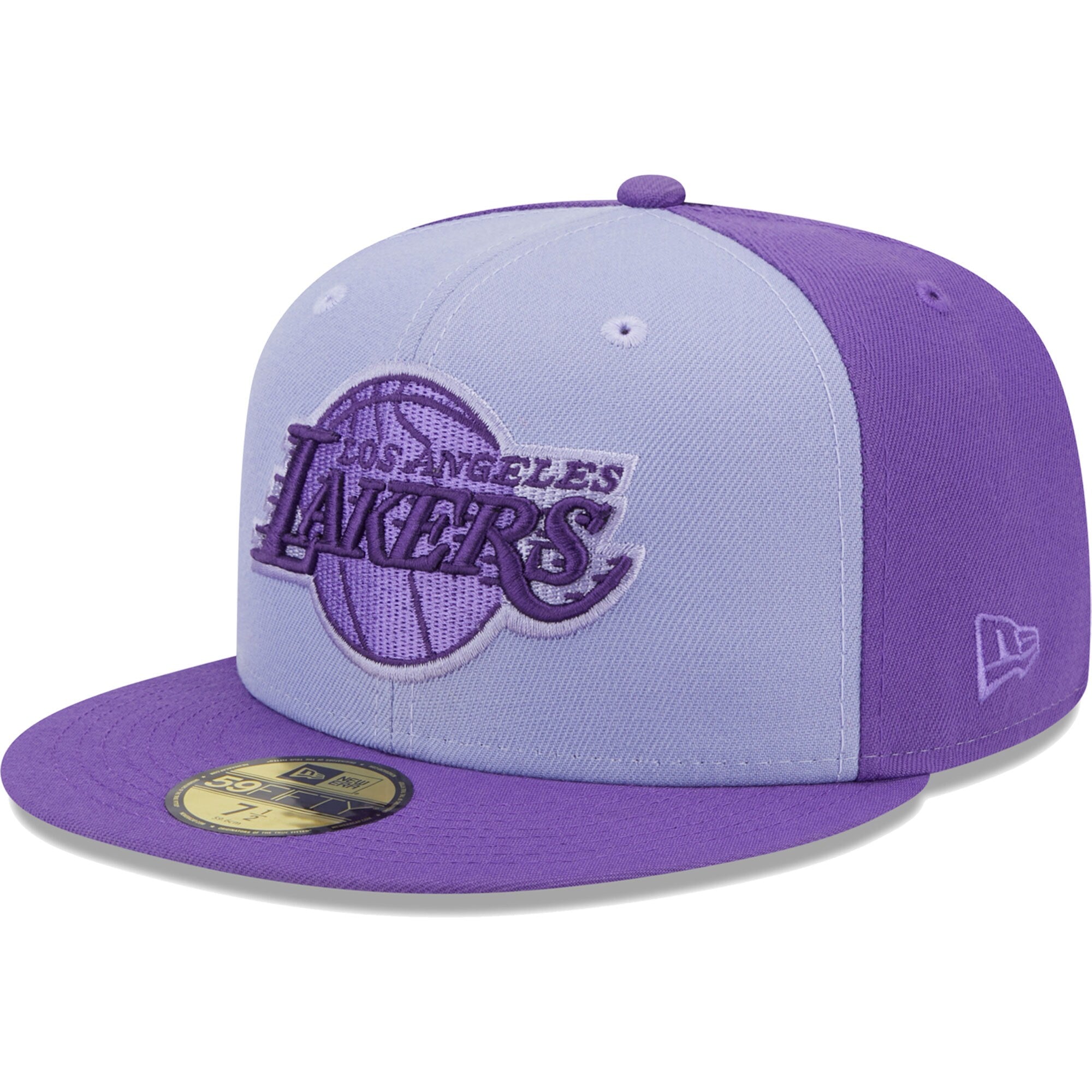 Los Angeles Lakers New Era Tri-Tone 59FIFTY Fitted Hat - Purple