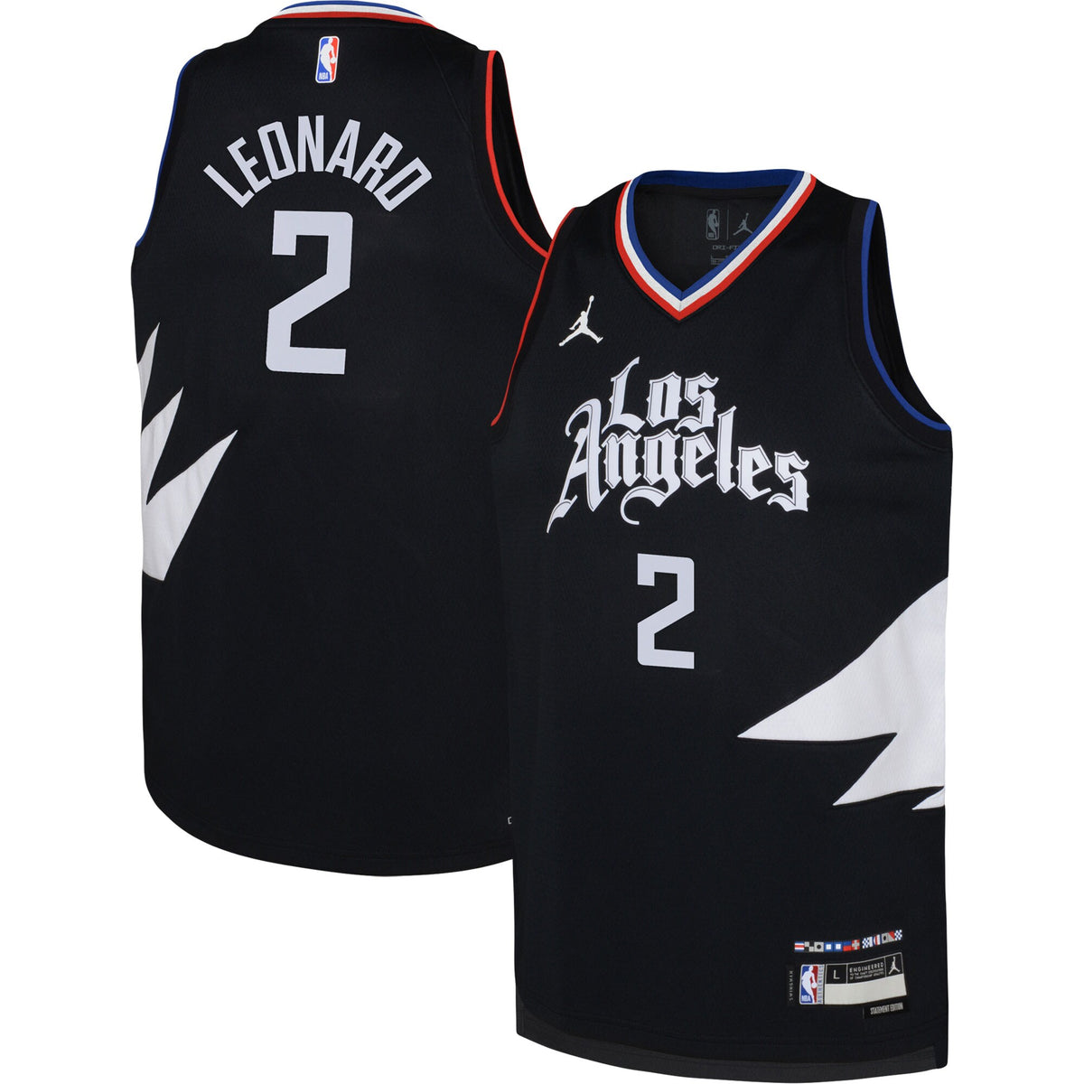 Kawhi Leonard LA Clippers Jordans Brand Youth Swingman Jersey - Statement Edition - Black