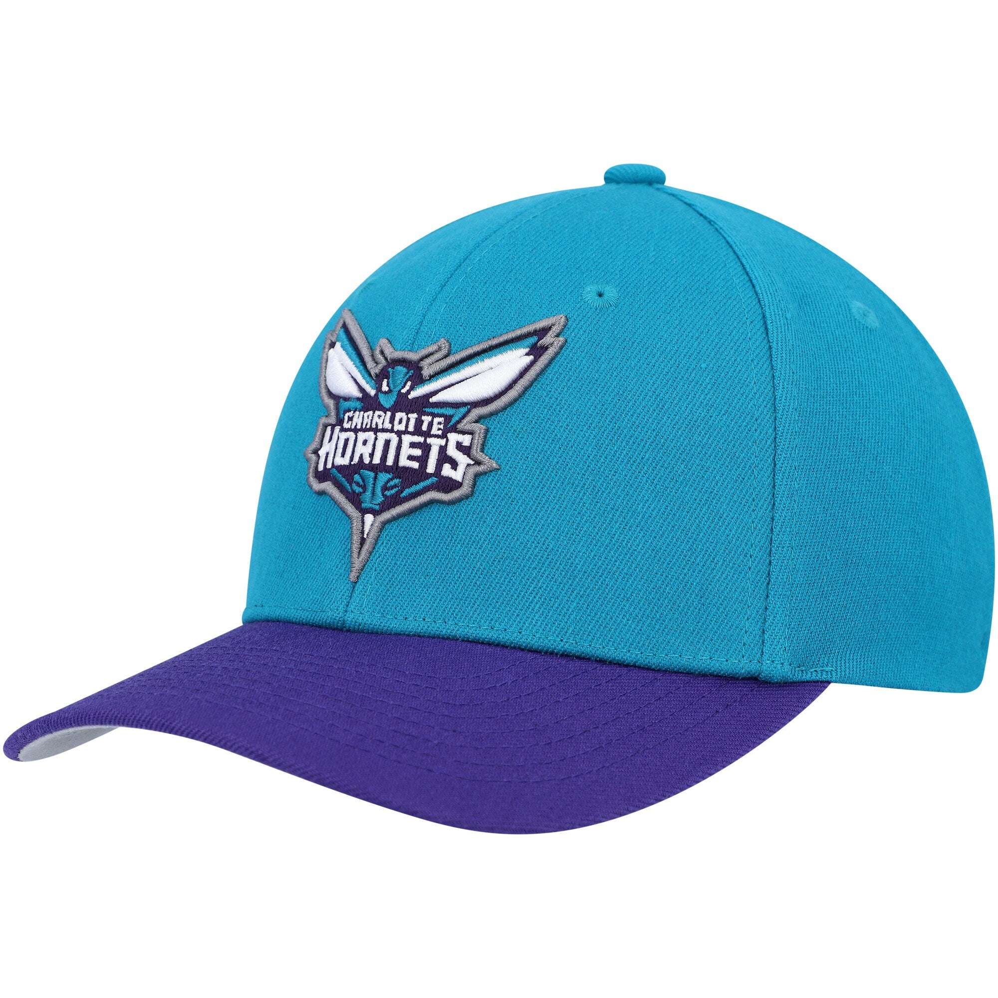 Charlotte Hornets Mitchell & Ness MVP Team Two-Tone 2.0 Stretch-Snapback Hat - Teal/Purple