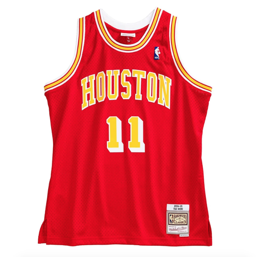Men's Yao Ming Houston Rockets 2004-05 Red Swingman Replica Jersey By Mitchell & Ness