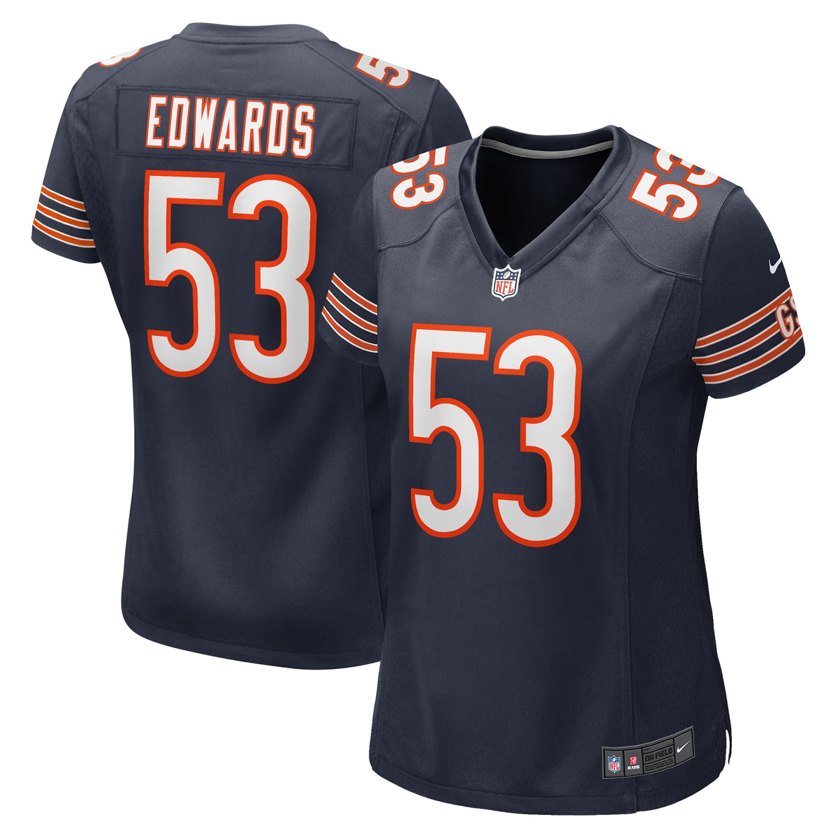 TJ Edwards Chicago Bears Nike Women s Game Player Jersey   Navy
