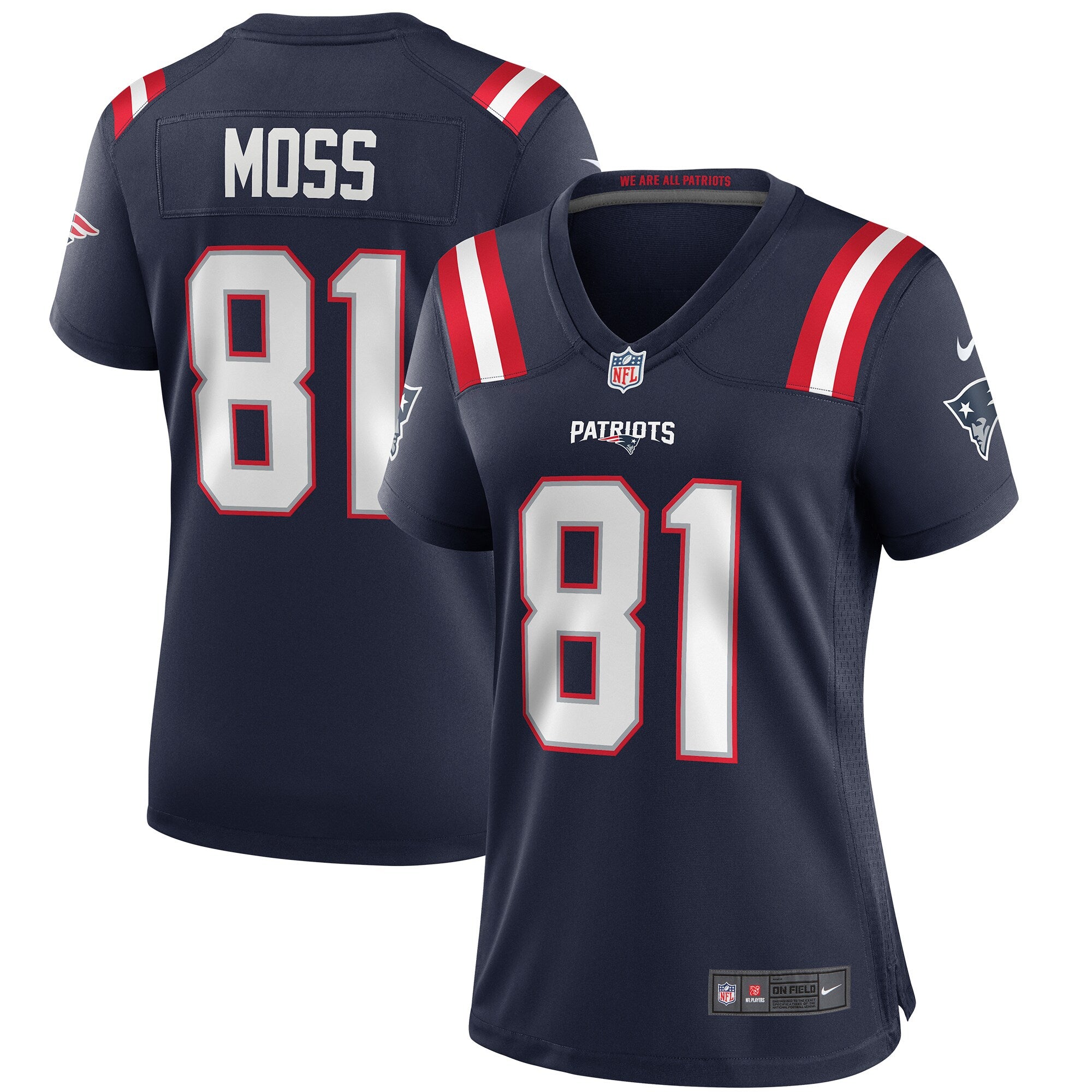 Randy Moss New England Patriots Nike Women s Game Retired Player Jersey   Navy