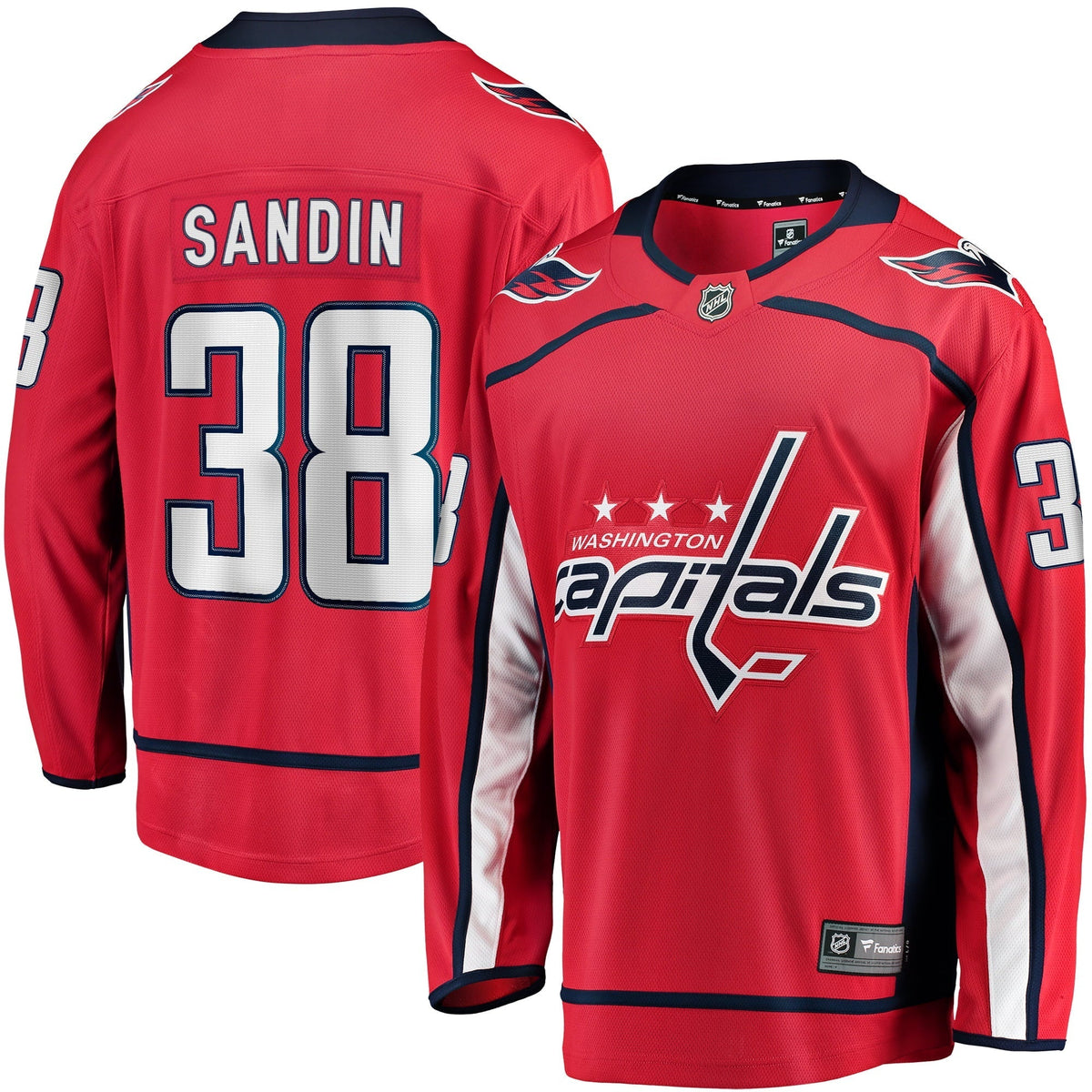 Men's Fanatics Branded Rasmus Sandin Red Washington Capitals Home Breakaway Jersey