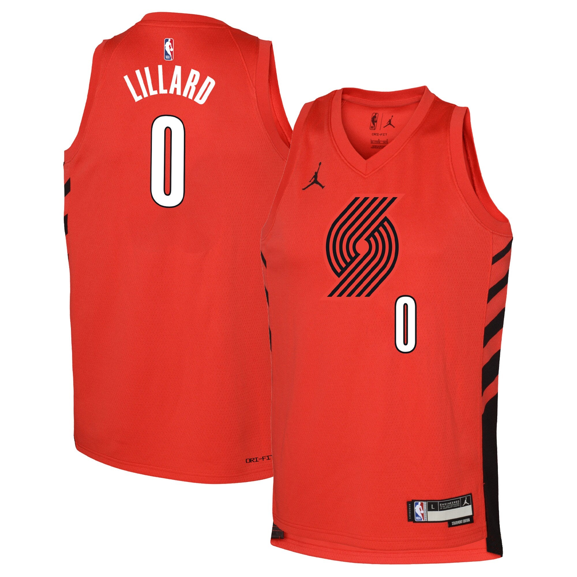Damian Lillard Portland Trail Blazers Jordans Brand Youth Swingman Jersey - Statement Edition - Red