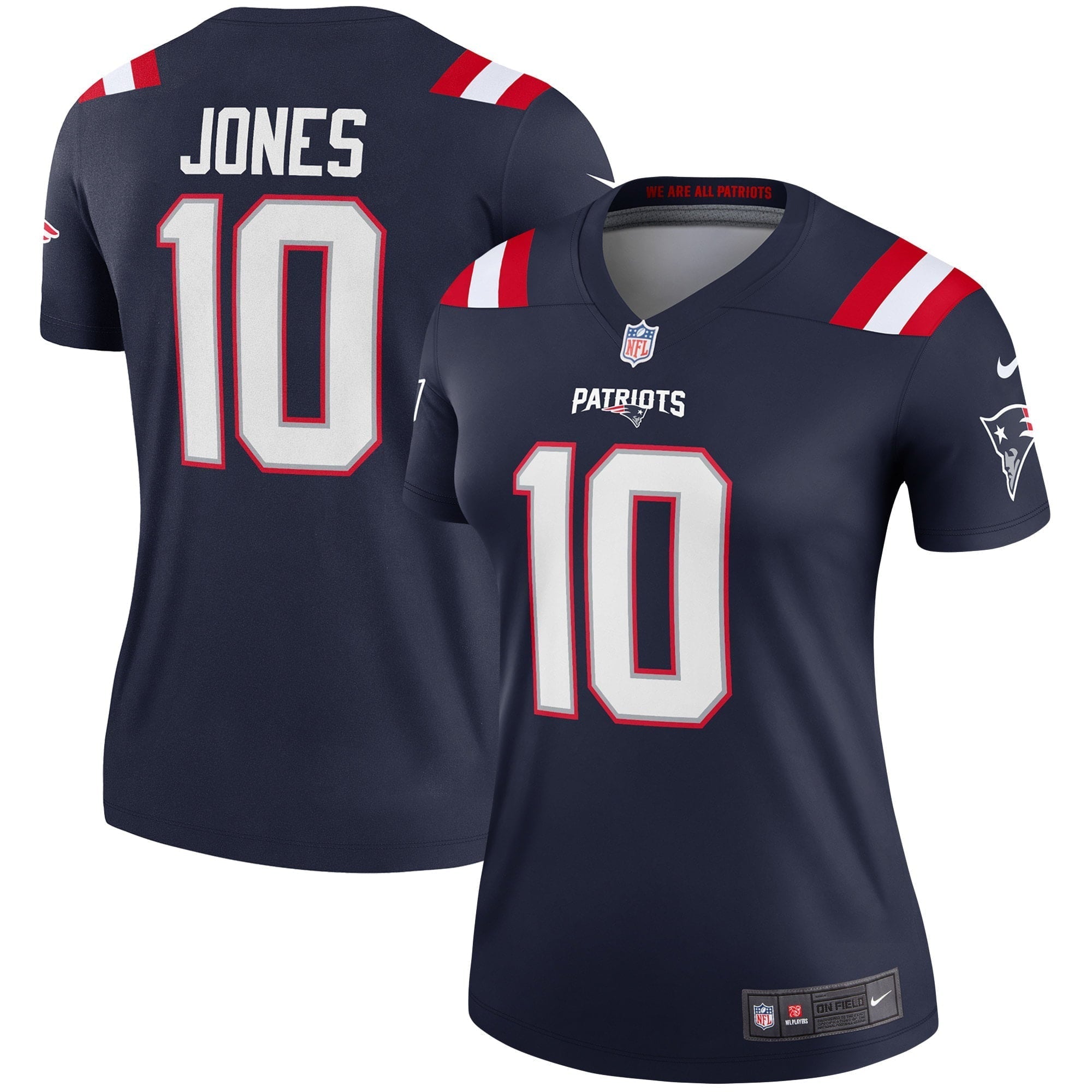 Women s Nike Mac Jones Navy New England Patriots Legend Jersey