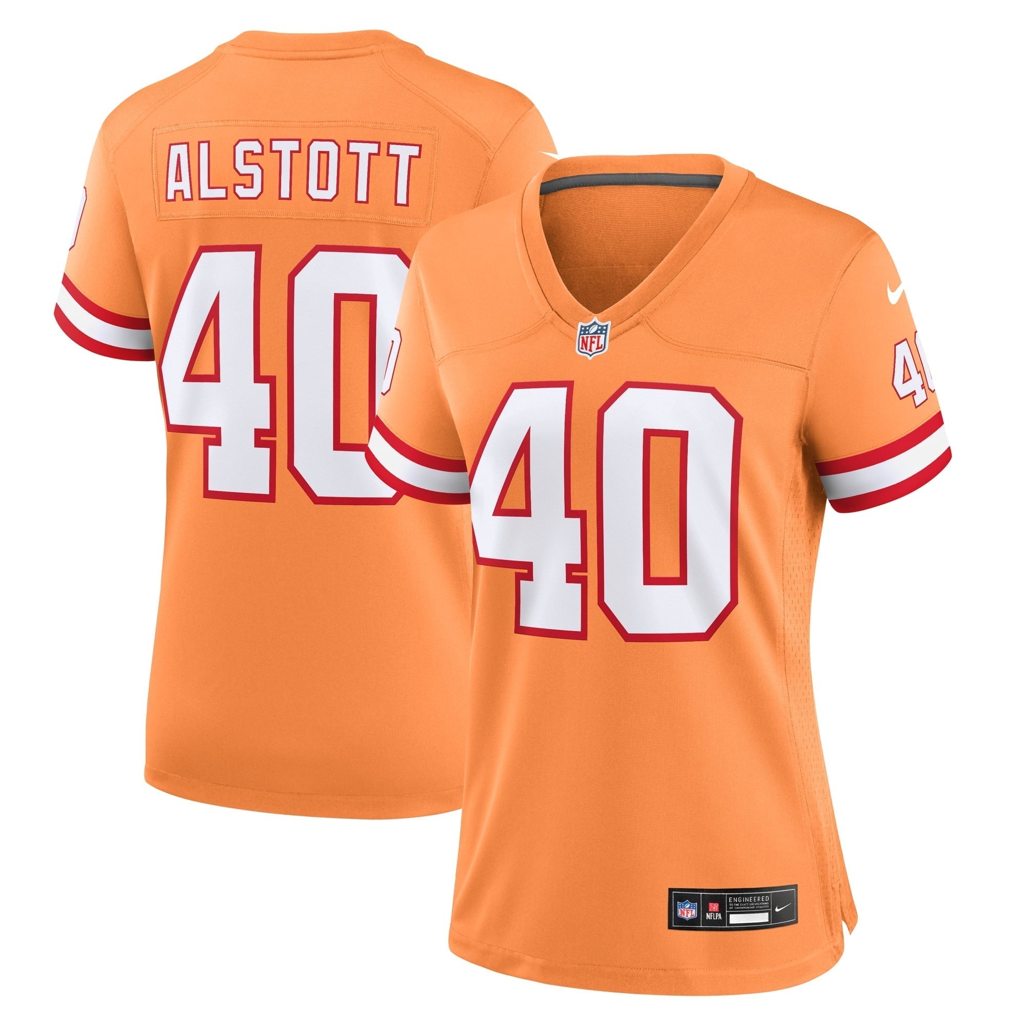 Women s Nike Mike Alstott Orange Tampa Bay Buccaneers Throwback Game Jersey