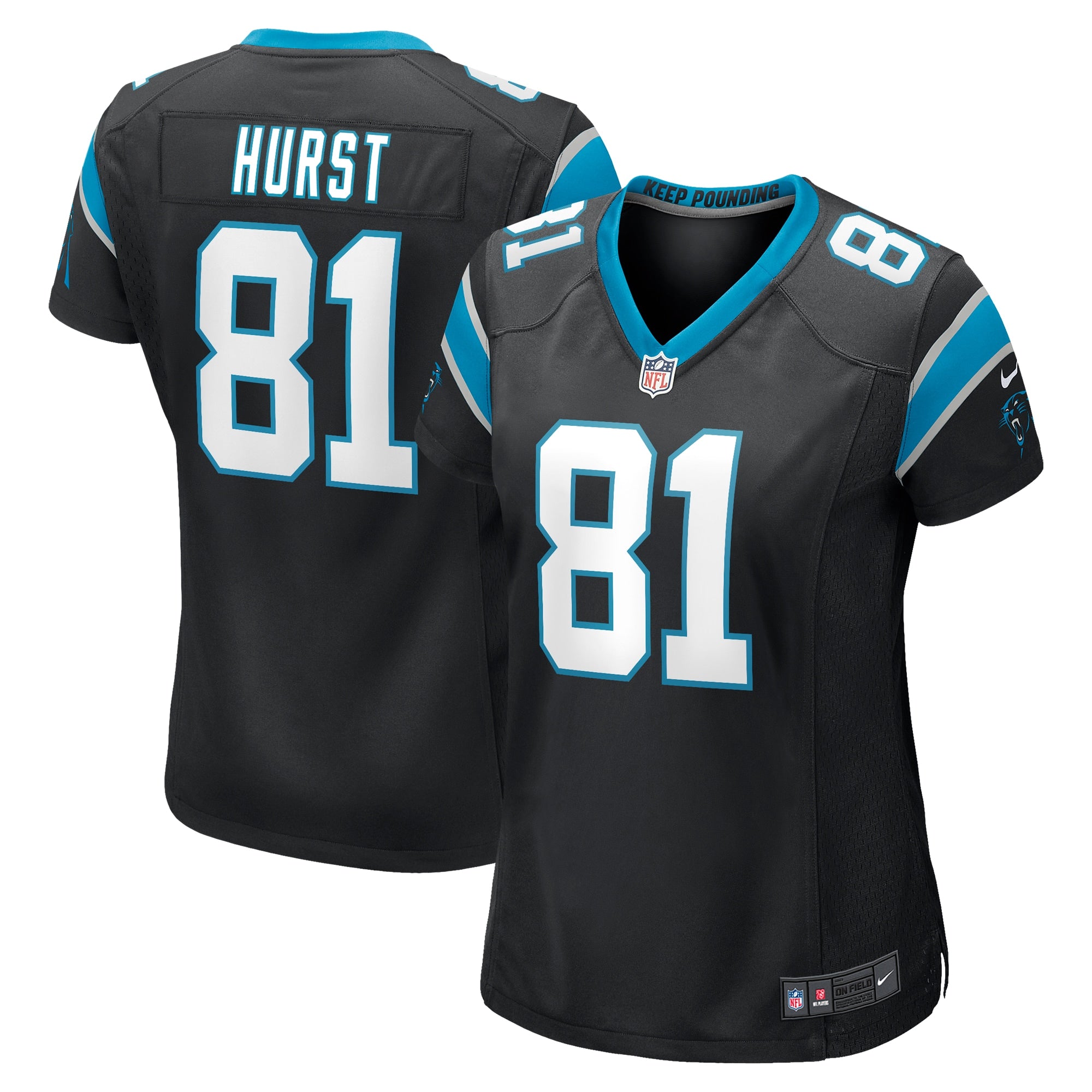 Hayden Hurst Carolina Panthers Nike Women s Game Player Jersey   Black