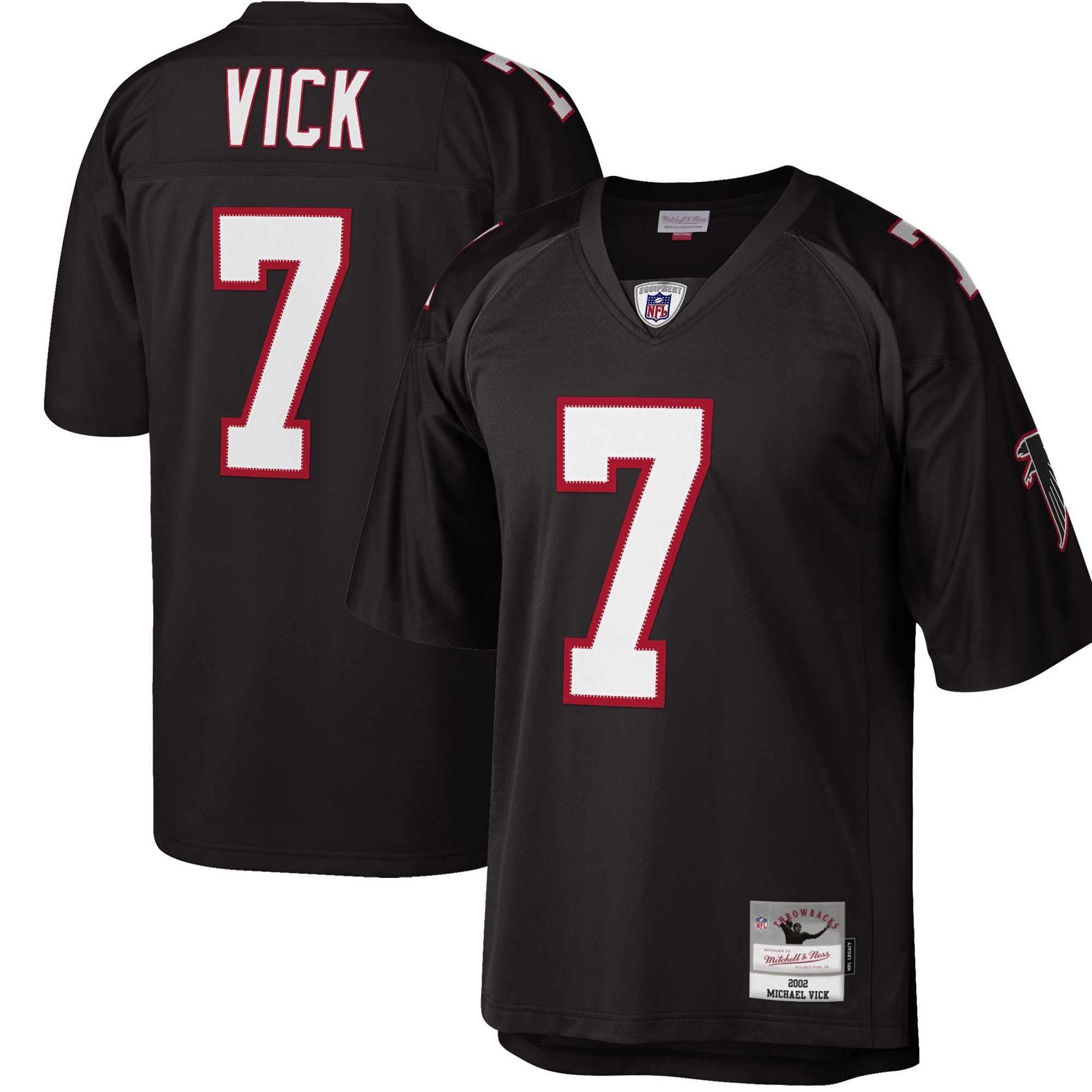 Michael Vick Atlanta Falcons Mitchell   Ness Big   Tall 2002 Retired Player Replica Jersey   Black