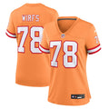 Women s Nike Tristan Wirfs Orange Tampa Bay Buccaneers Throwback Game Jersey