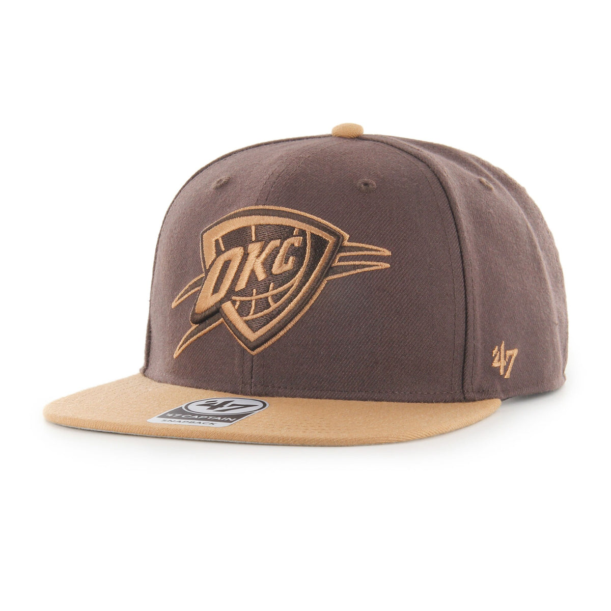Oklahoma City Thunder '47 No Shot Two-Tone Captain Snapback Hat - Brown