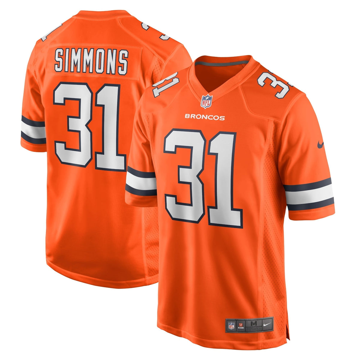 Men s Nike Justin Simmons Orange Denver Broncos Alternate Game Jersey