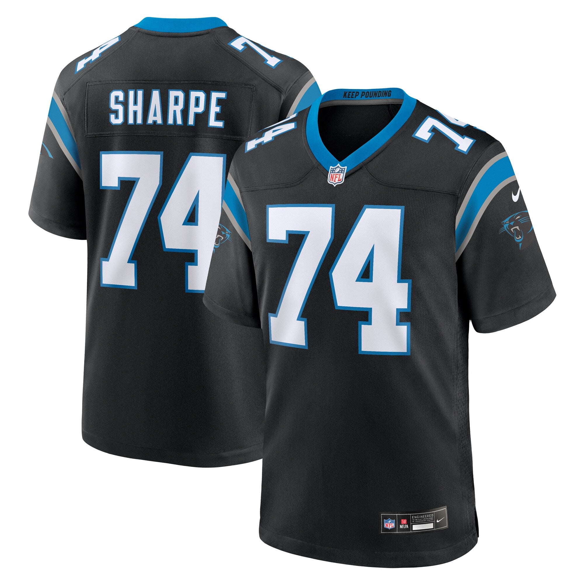 David Sharpe Carolina Panthers Nike Team Game Jersey    Black