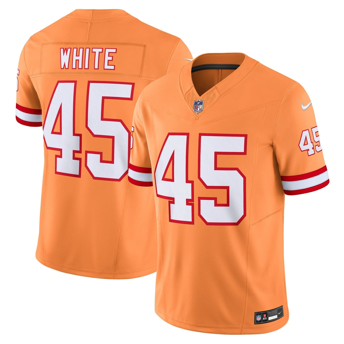 Men s Nike Devin White Orange Tampa Bay Buccaneers Throwback Vapor F.U.S.E. Limited Jersey