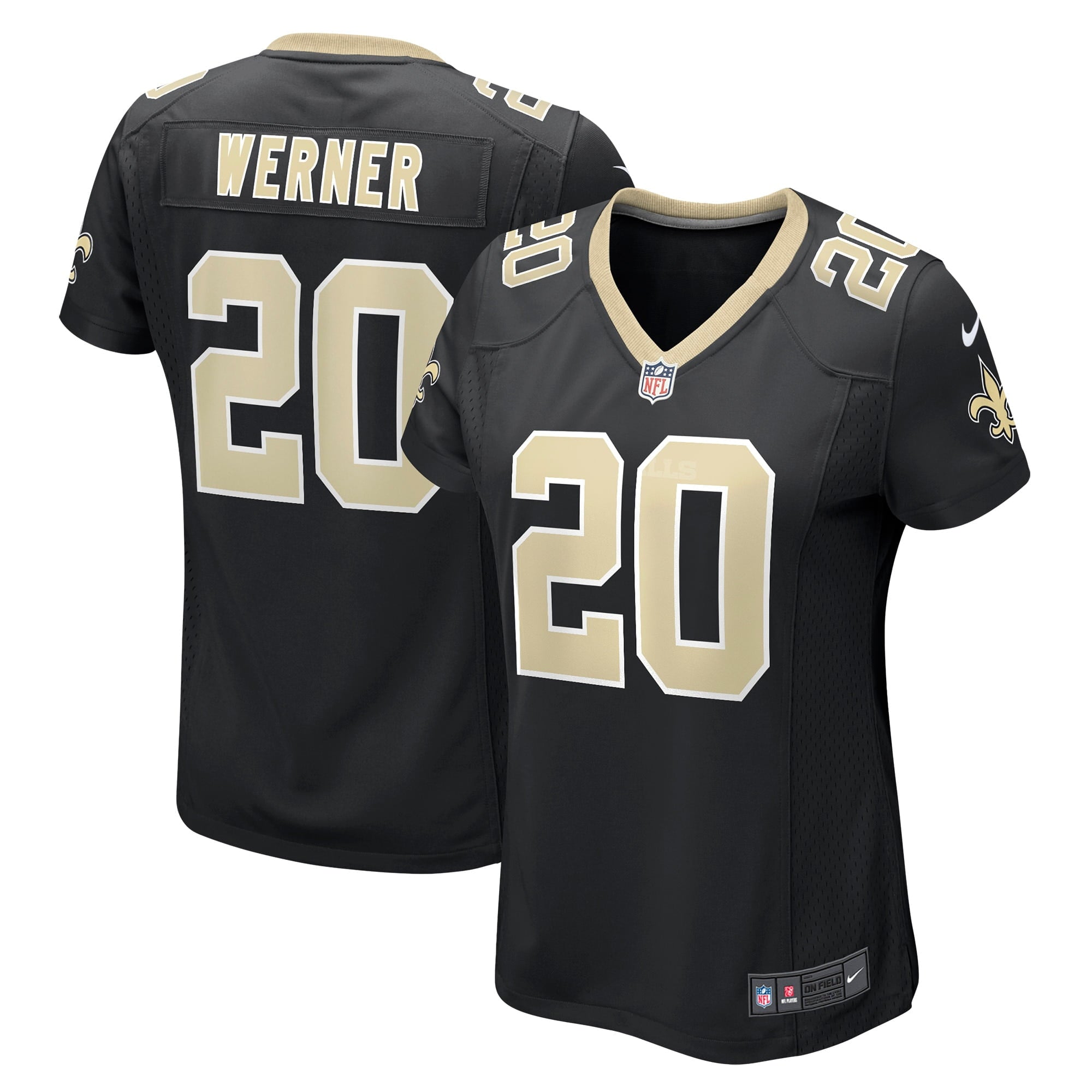 Women s Nike Pete Werner Black New Orleans Saints Game Jersey