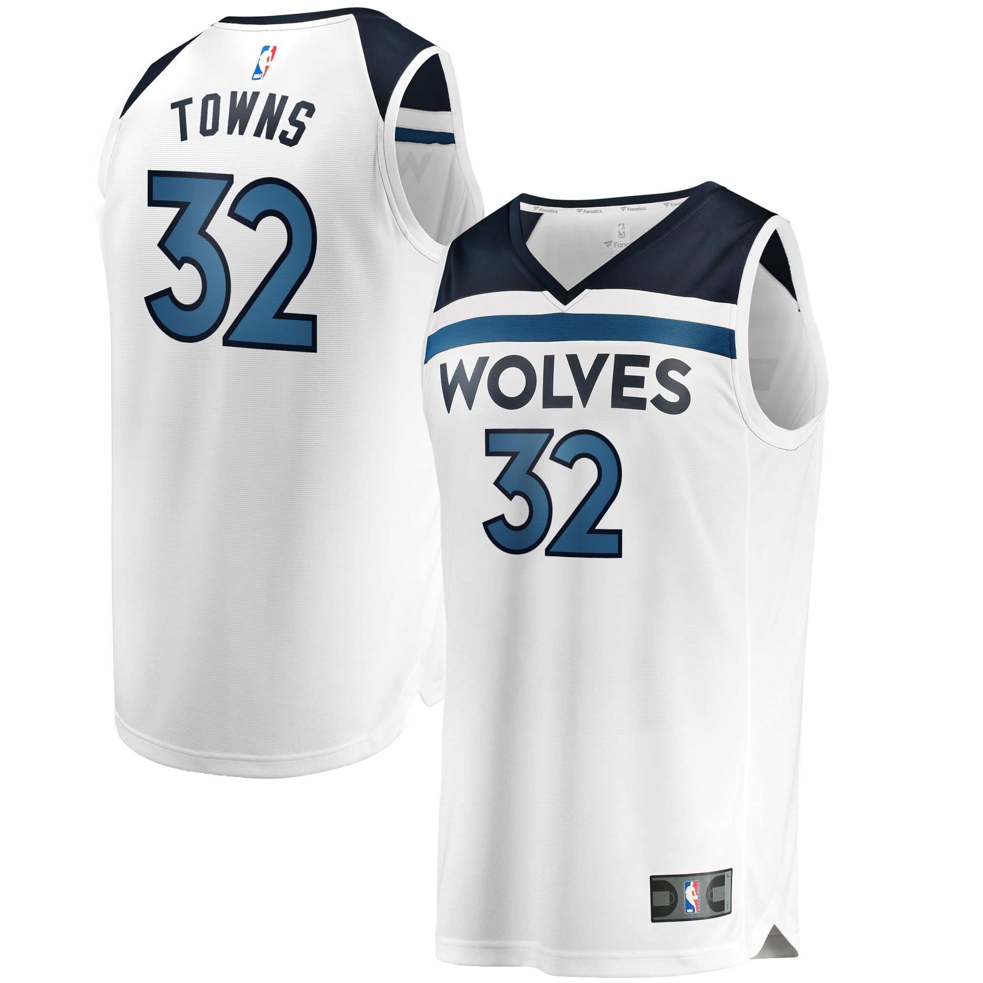 Men's Fanatics Branded Karl-Anthony Towns White Minnesota Timberwolves Fast Break Replica Jersey - Association Edition