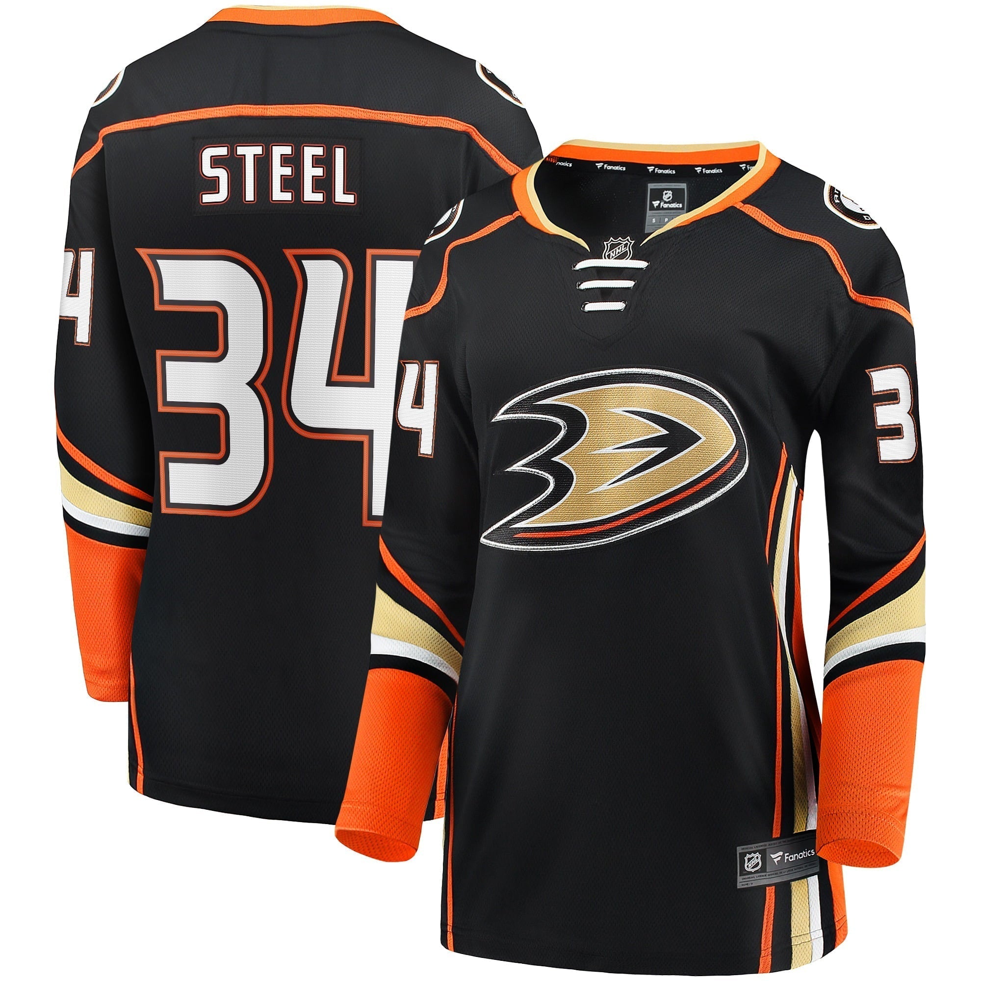 Women's Fanatics Branded Sam Steel Black Anaheim Ducks 2017 Breakaway Player Jersey