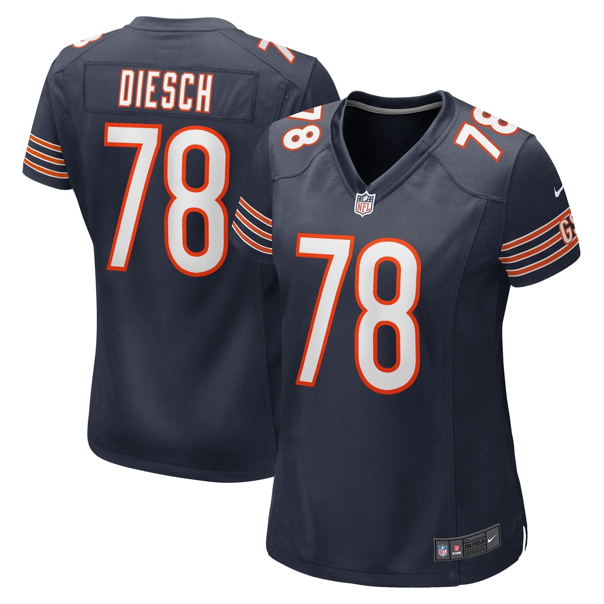 Women s Nike Kellen Diesch Navy Chicago Bears Game Player Jersey