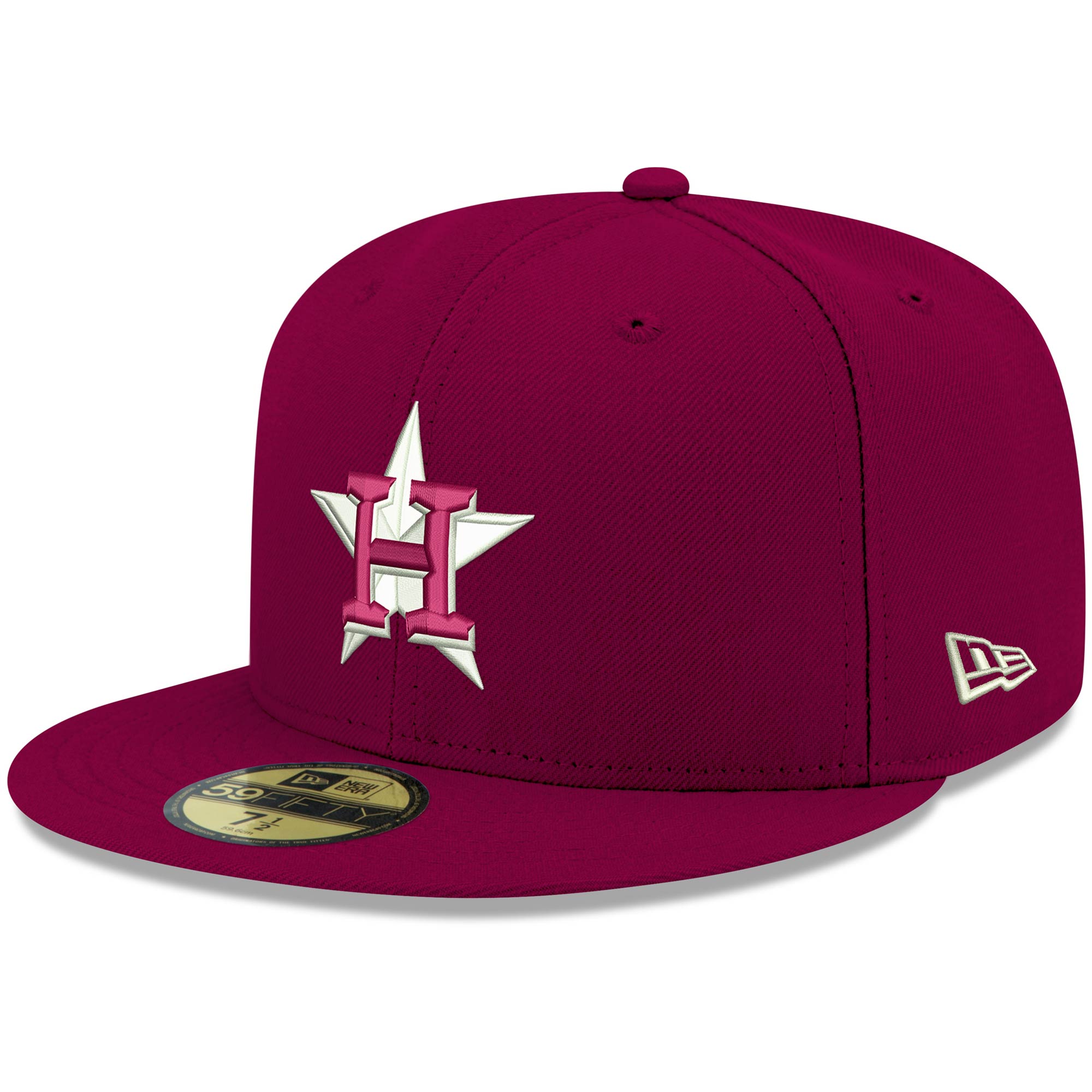 Houston Astros New Era White Logo 59FIFTY Fitted Hat - Cardinal