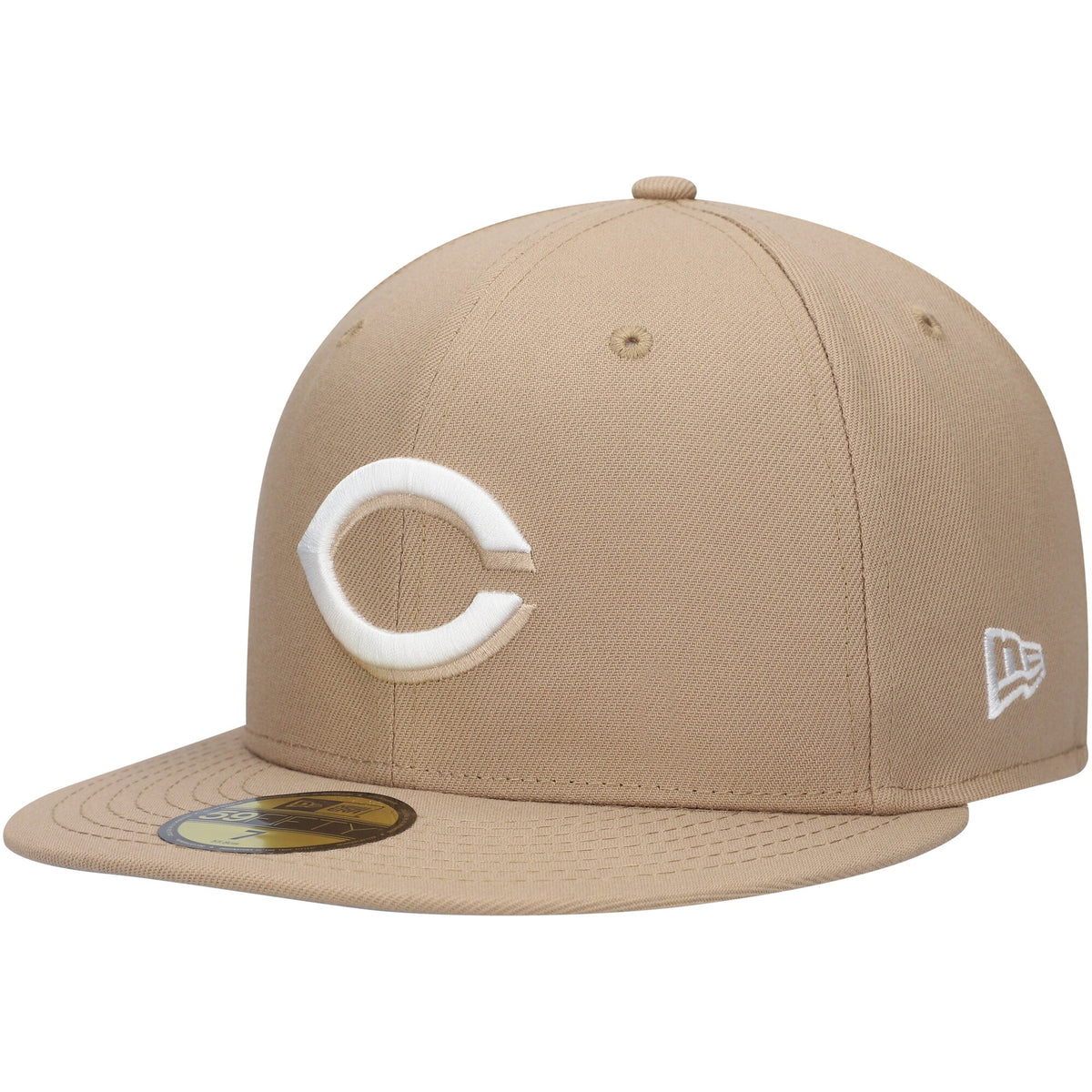 Cincinnati Reds New Era 59FIFTY Fitted Hat - Khaki