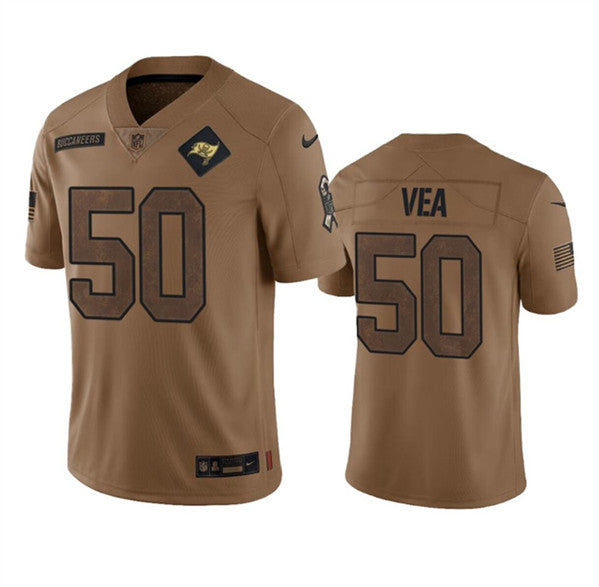 Men s Tampa Bay Buccaneers  Vita Vea 2023 Brown Salute To Service Limited Stitched Jerseys