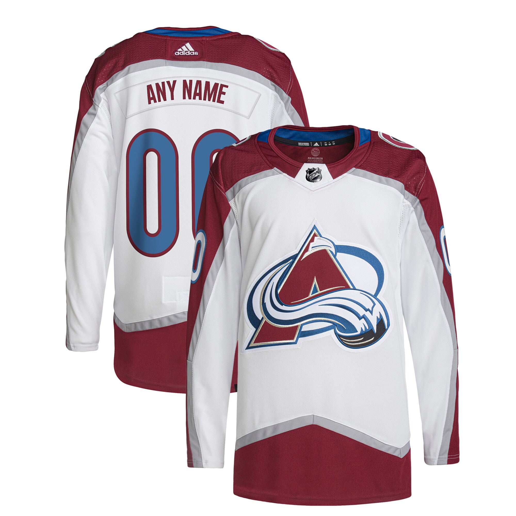Colorado Avalanche adidas Away Custom Primegreen Authentic Pro Jersey White