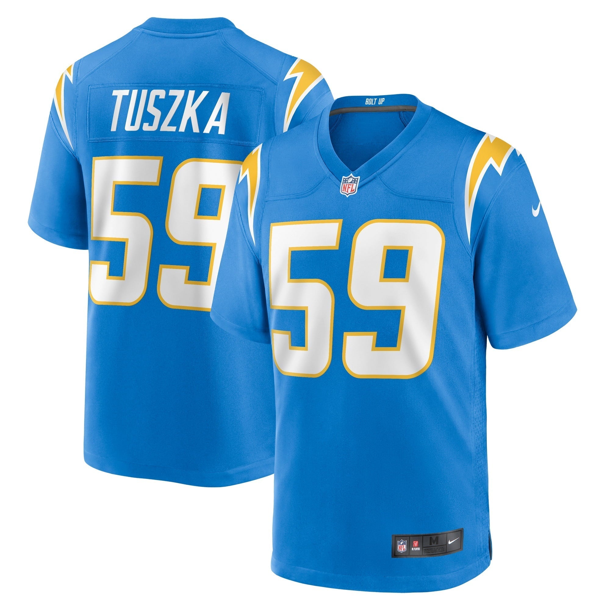 Men s Nike Derrek Tuszka Powder Blue Los Angeles Chargers Home Game Player Jersey