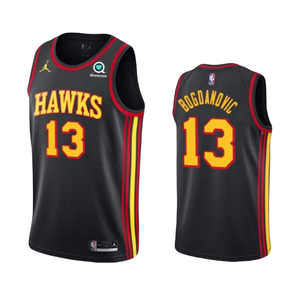 Youth Atlanta Hawks, NBA Jerseys Bogdan Bogdanovic Statement Edition Jersey - Black