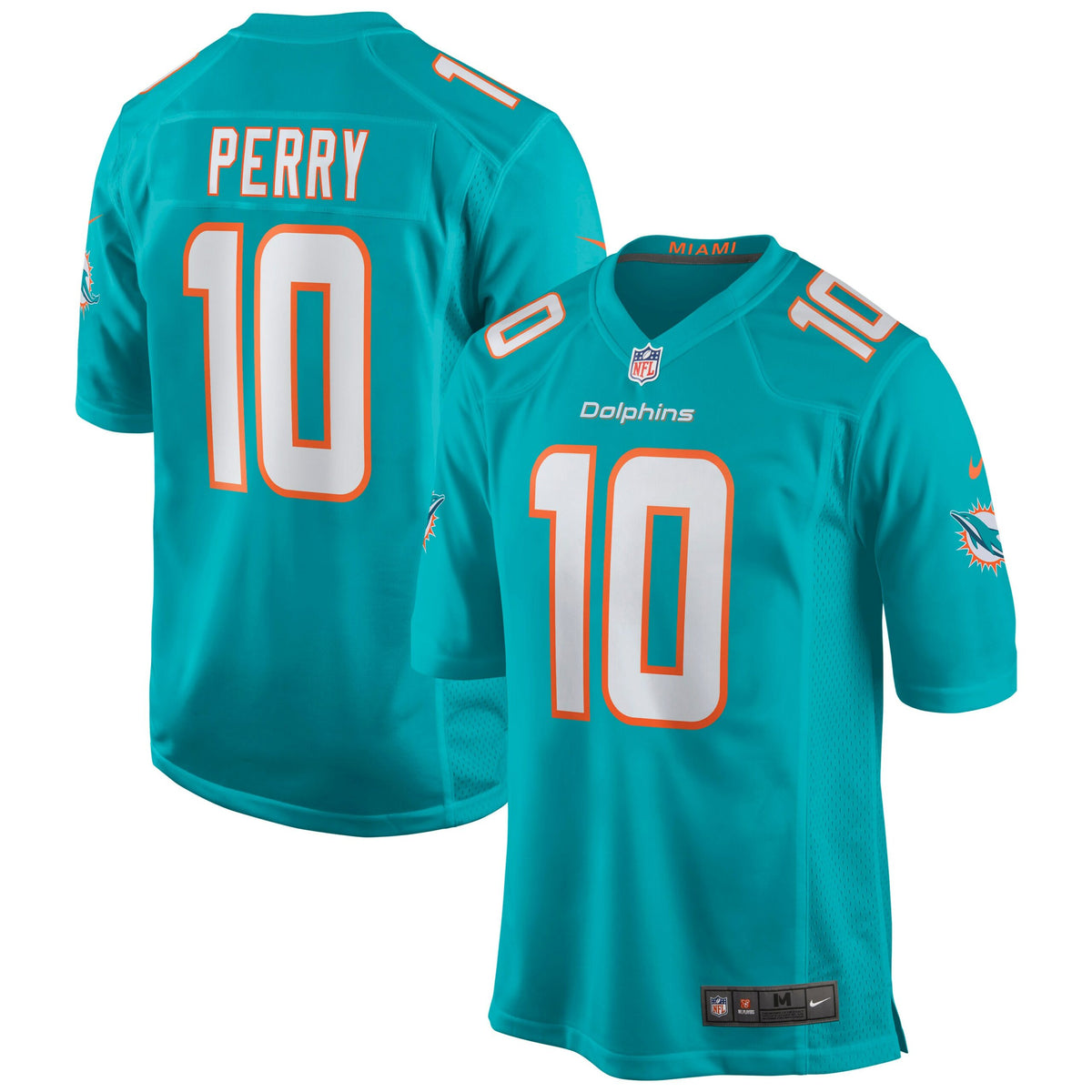 Malcolm Perry Miami Dolphins Nike Game Jersey   Aqua