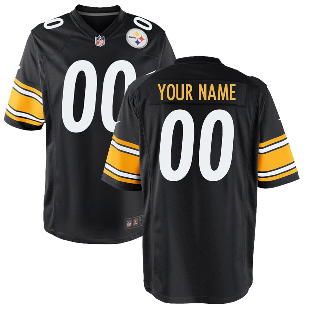 Pittsburgh Steelers Nike Youth Custom Game Jersey   Black