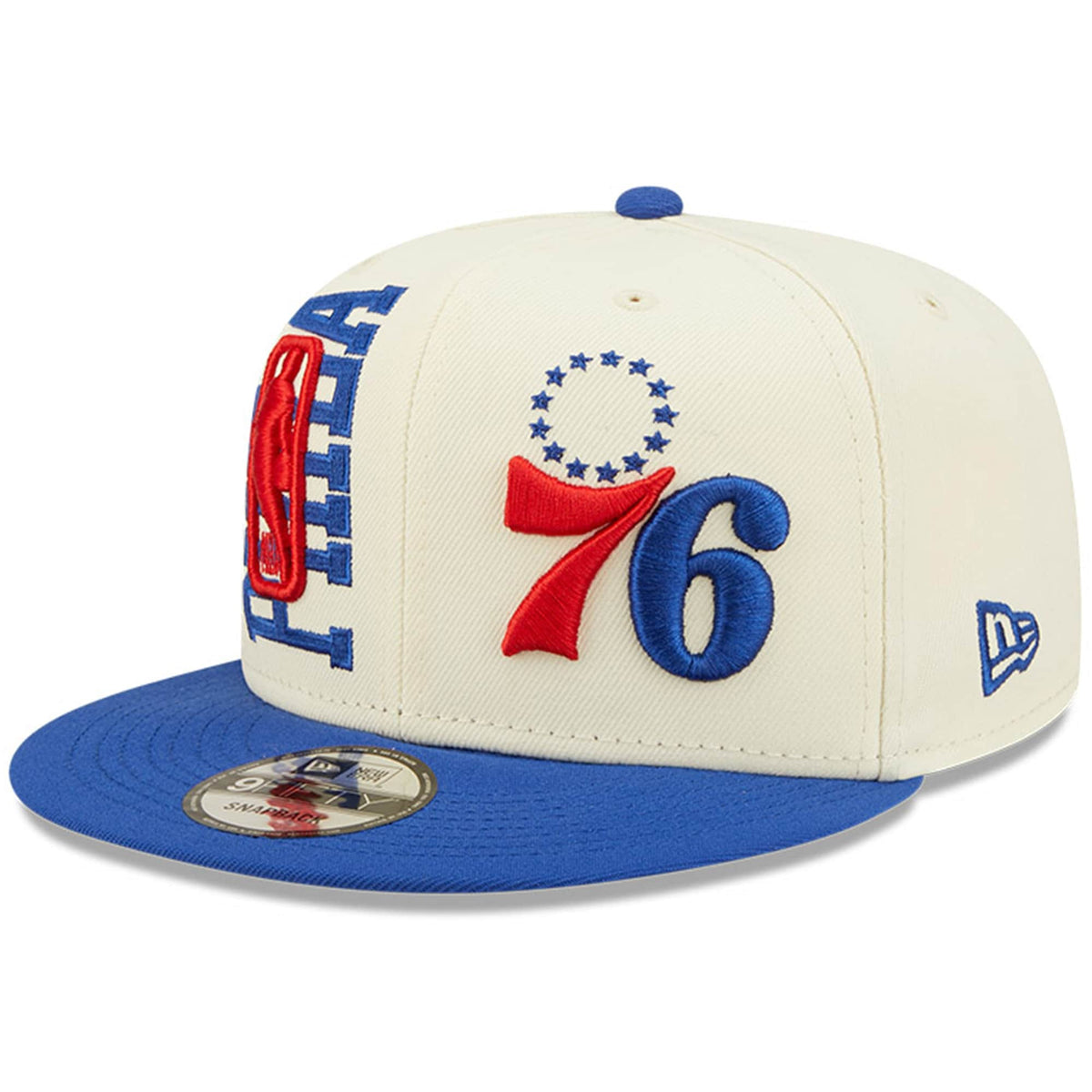 Philadelphia 76ers New Era 2022 NBA Draft 9FIFTY Snapback Adjustable Hat - Cream/Royal