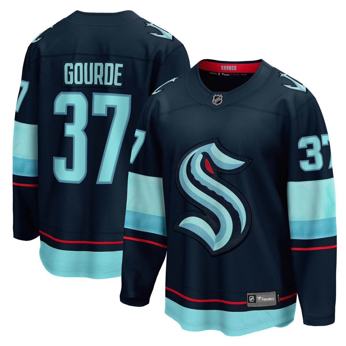 Men's Fanatics Branded Yanni Gourde Navy Seattle Kraken Home Breakaway Player Jersey