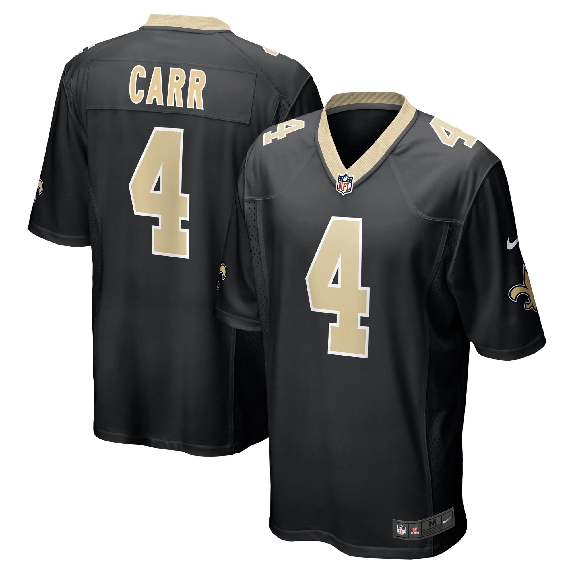Men s Nike Derek Carr Black New Orleans Saints Game Jersey