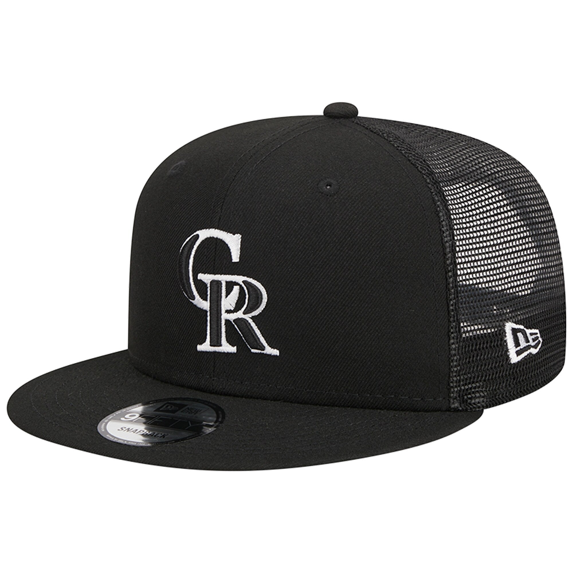 Colorado Rockies New Era Trucker 9FIFTY Snapback Hat - Black