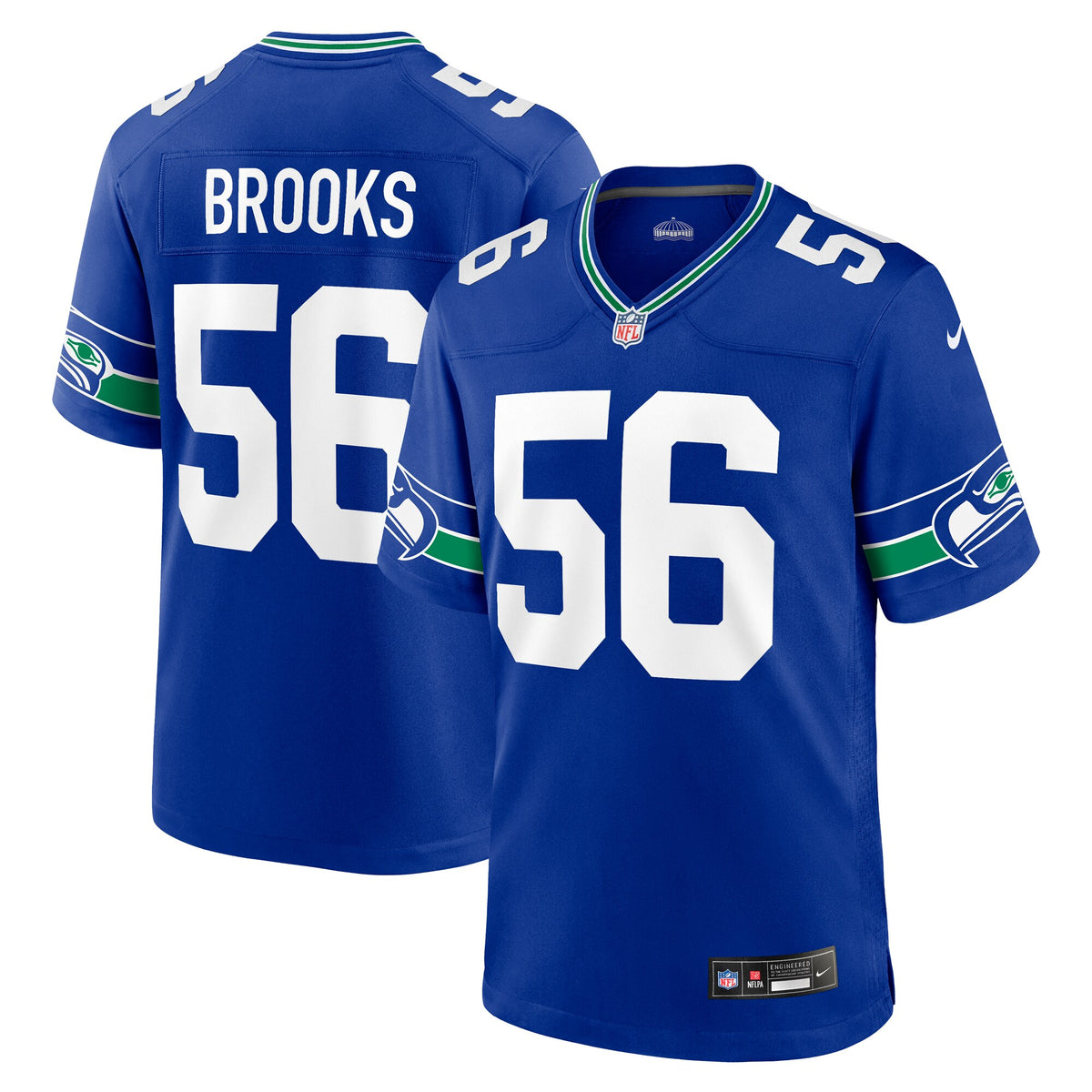 Jordyn Brooks Seattle Seahawks Nike Throwback Player Game Jersey Royal