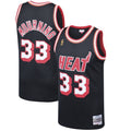 Men's Miami Heat Alonzo Mourning Mitchell & Ness Black 1996-97 Hardwood Classics Swingman Jersey