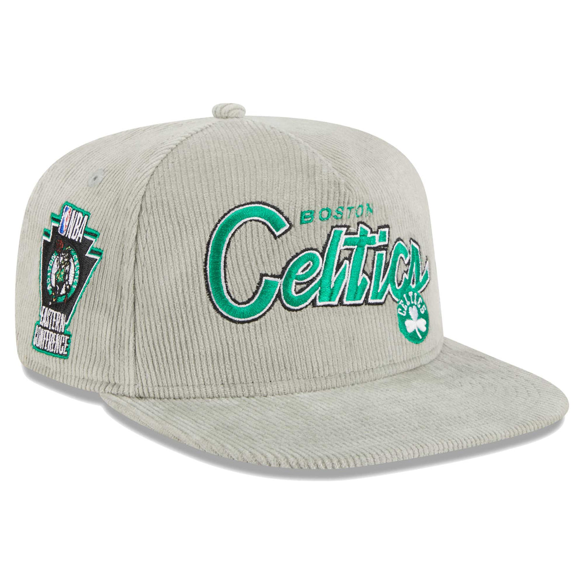 Boston Celtics New Era The Golfer Corduroy 9FIFTY Snapback Hat - Gray
