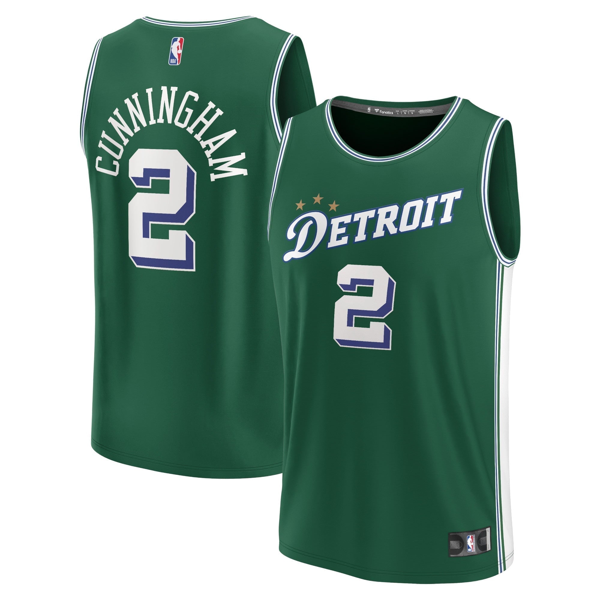Youth Fanatics Branded Cade Cunningham Green Detroit Pistons 2022/23 Fastbreak Jersey - City Edition