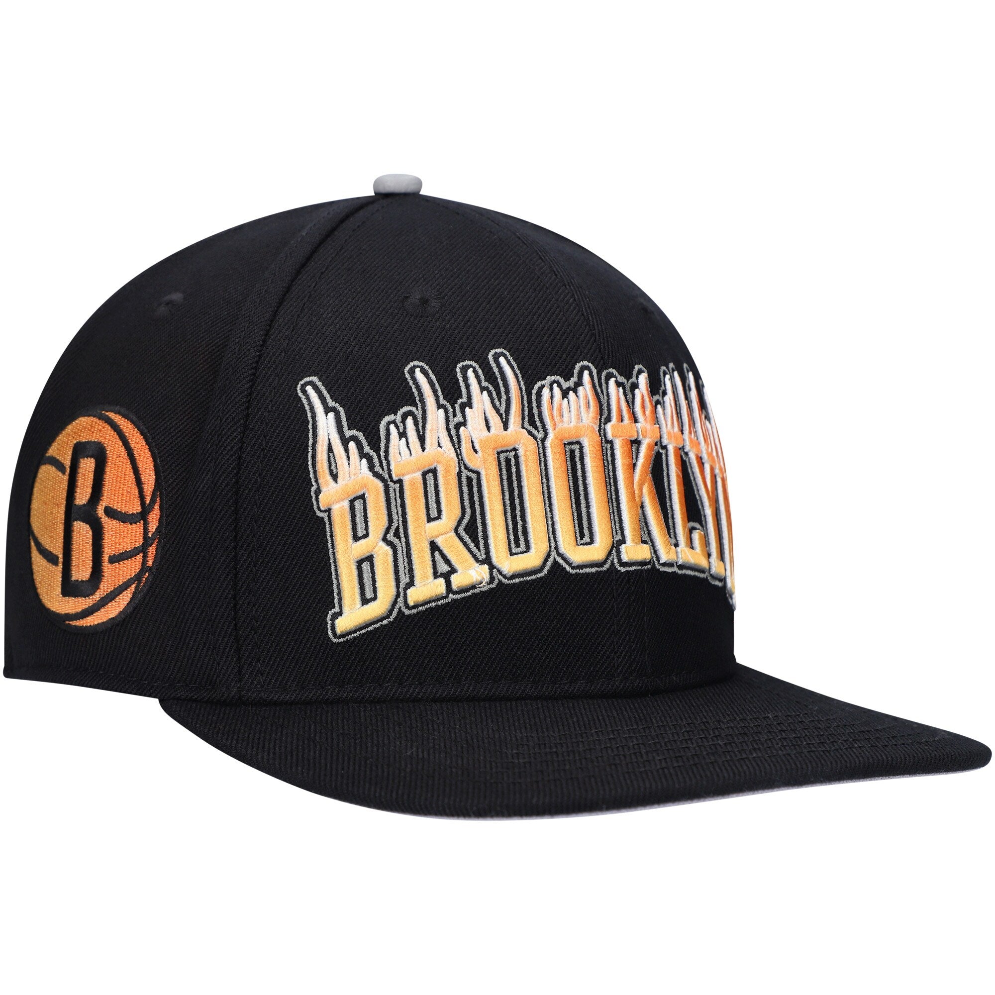 Brooklyn Nets Pro Standard Flames Snapback Hat - Black