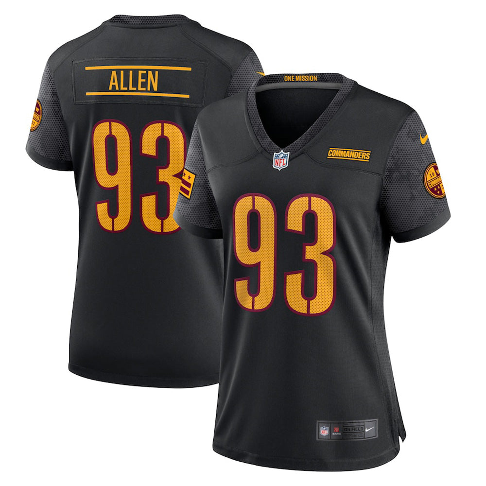 Women s Washington Commanders Johnathan Allen Game Jersey   Black