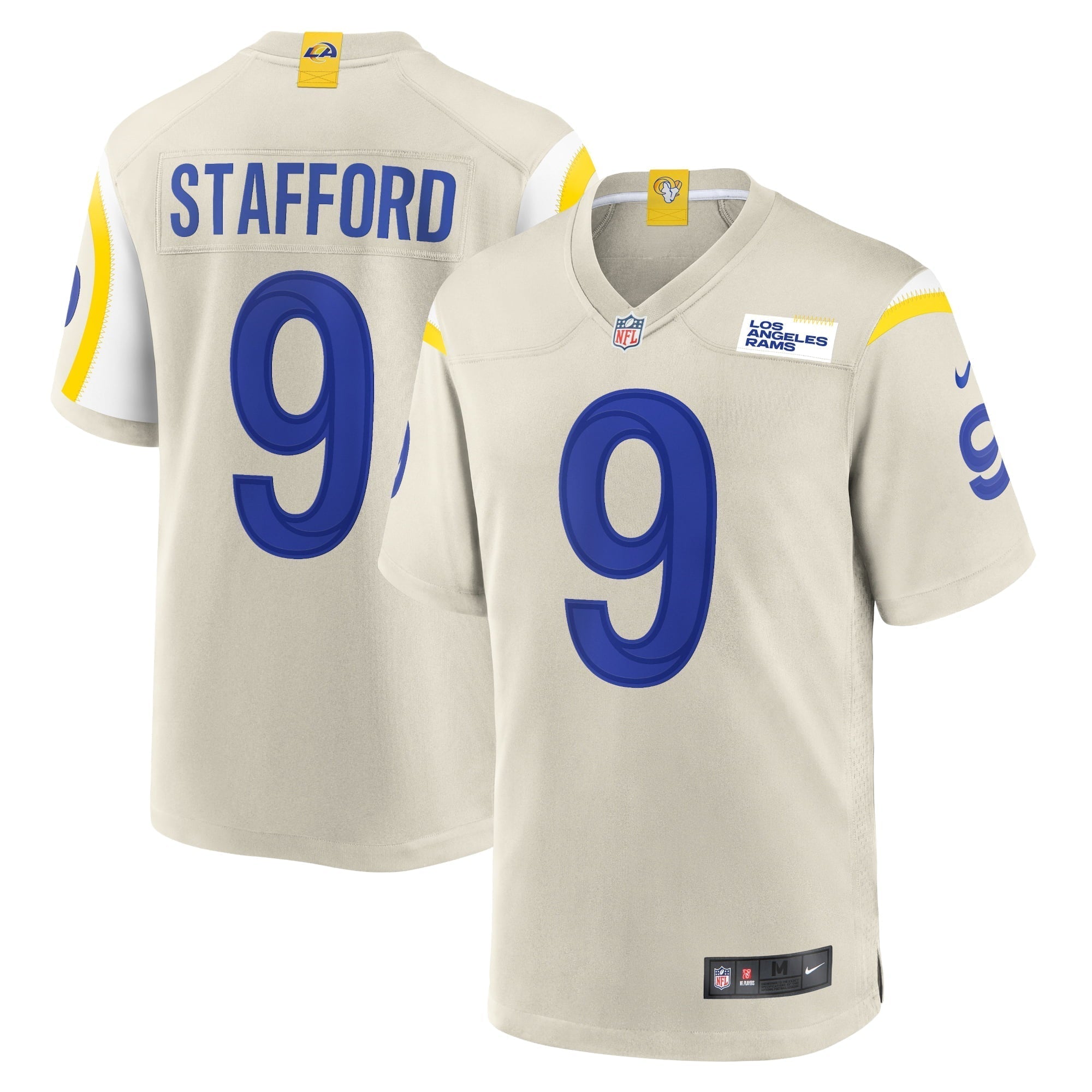Men s Nike Matthew Stafford Bone Los Angeles Rams Game Jersey