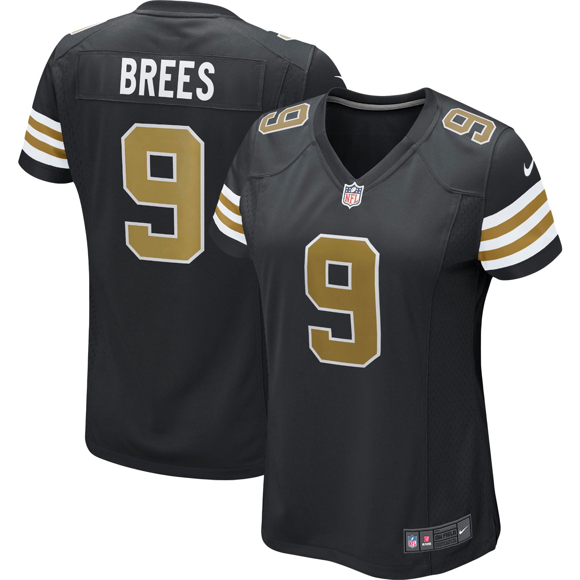 Drew Brees Nike New Orleans Saints Women s Alternate Game Jersey   Black