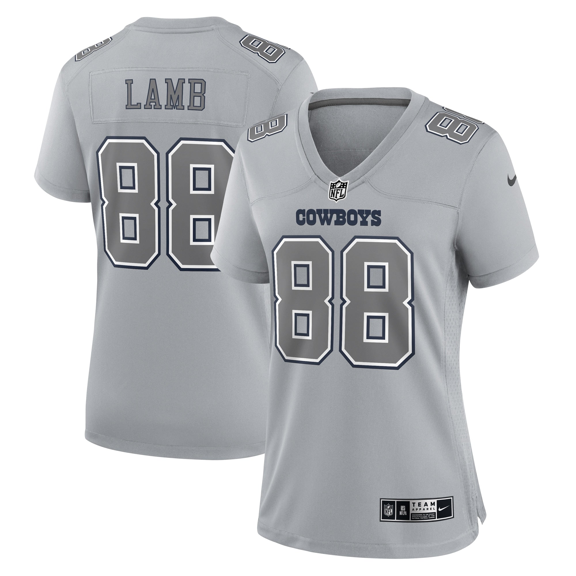 CeeDee Lamb Dallas Cowboys Nike Women s Atmosphere Fashion Game Jersey   Gray