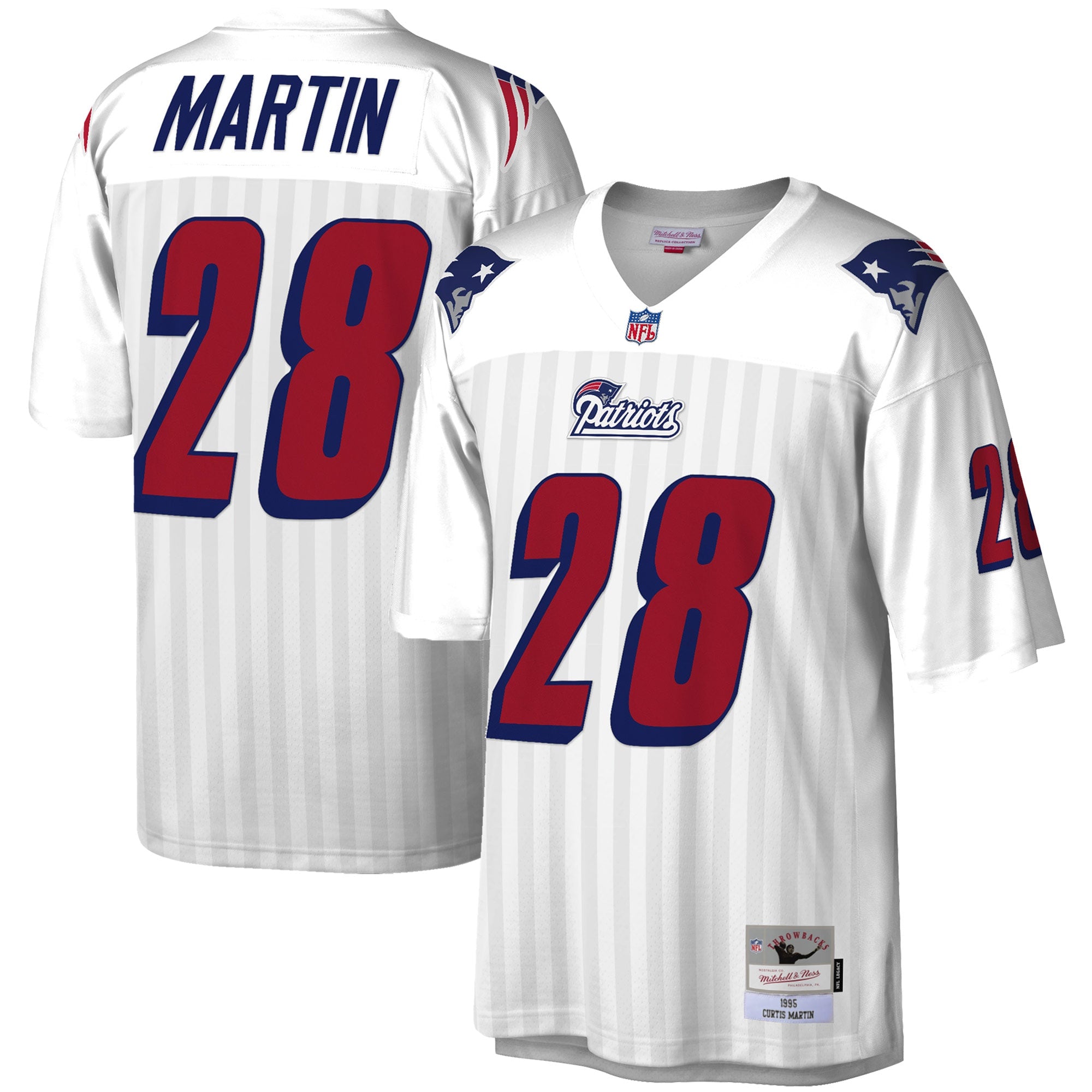 Curtis Martin New England Patriots Mitchell   Ness Legacy Replica Jersey   White
