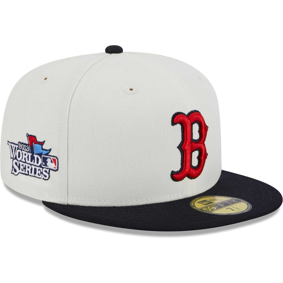 Boston Red Sox New Era Retro 59FIFTY Fitted Hat - Stone/Navy