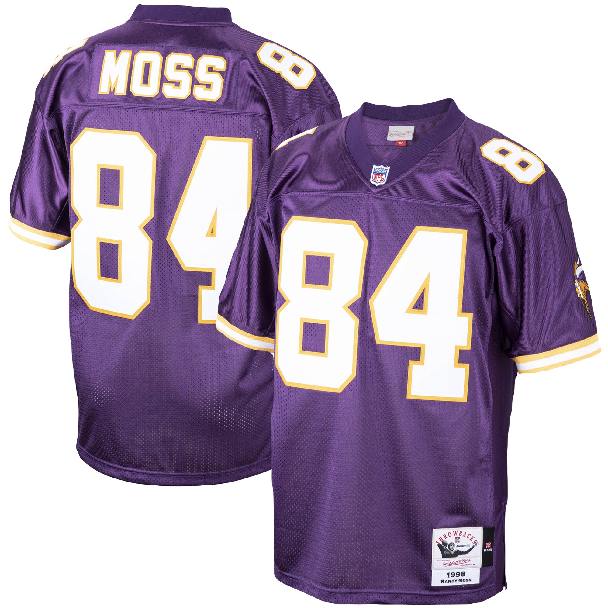 Randy Moss Minnesota Vikings Mitchell   Ness 1998 Authentic Throwback Retired Player Jersey   Purple