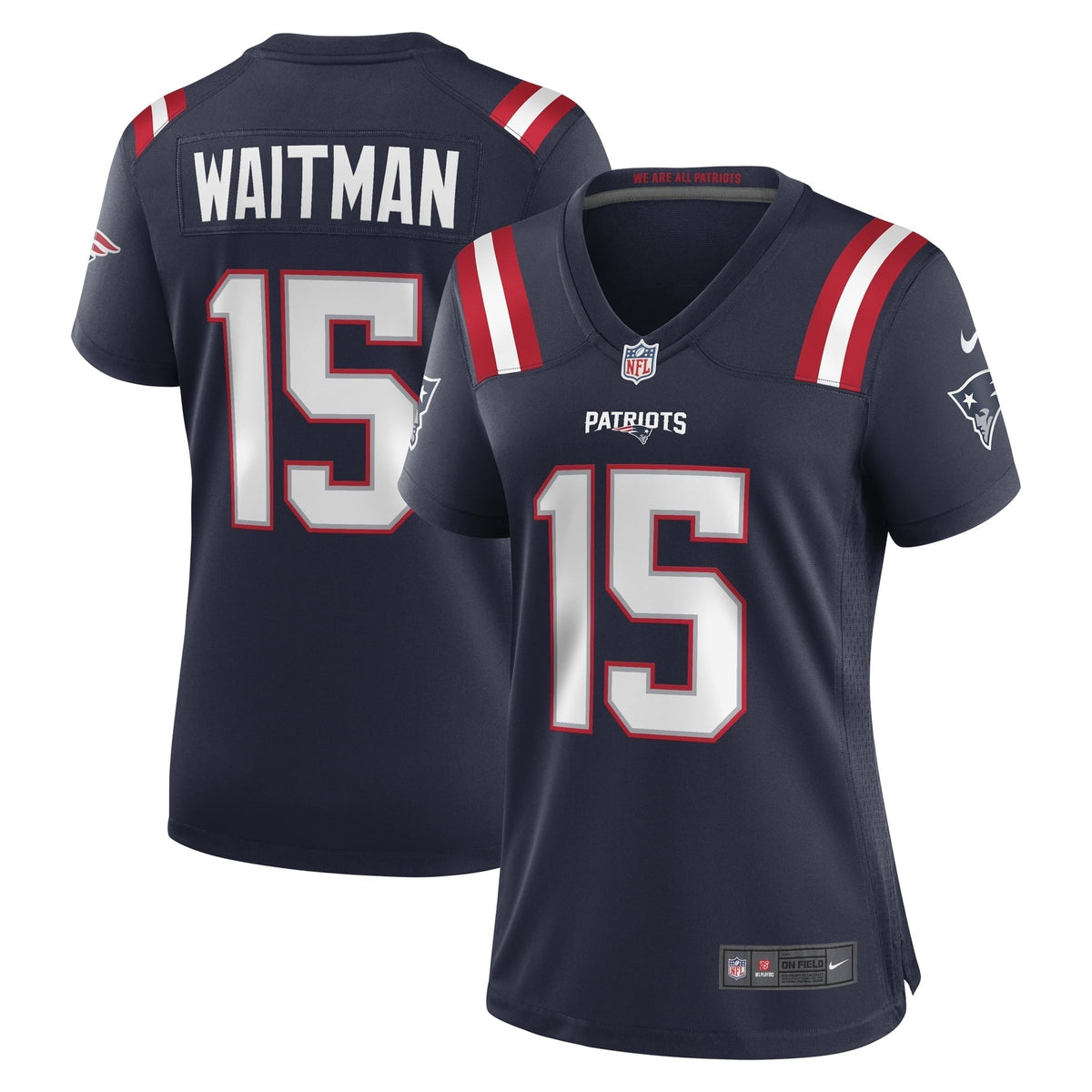 Women s Nike Corliss Waitman Navy New England Patriots Game Jersey