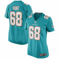 Women s Nike Robert Hunt Aqua Miami Dolphins Game Jersey