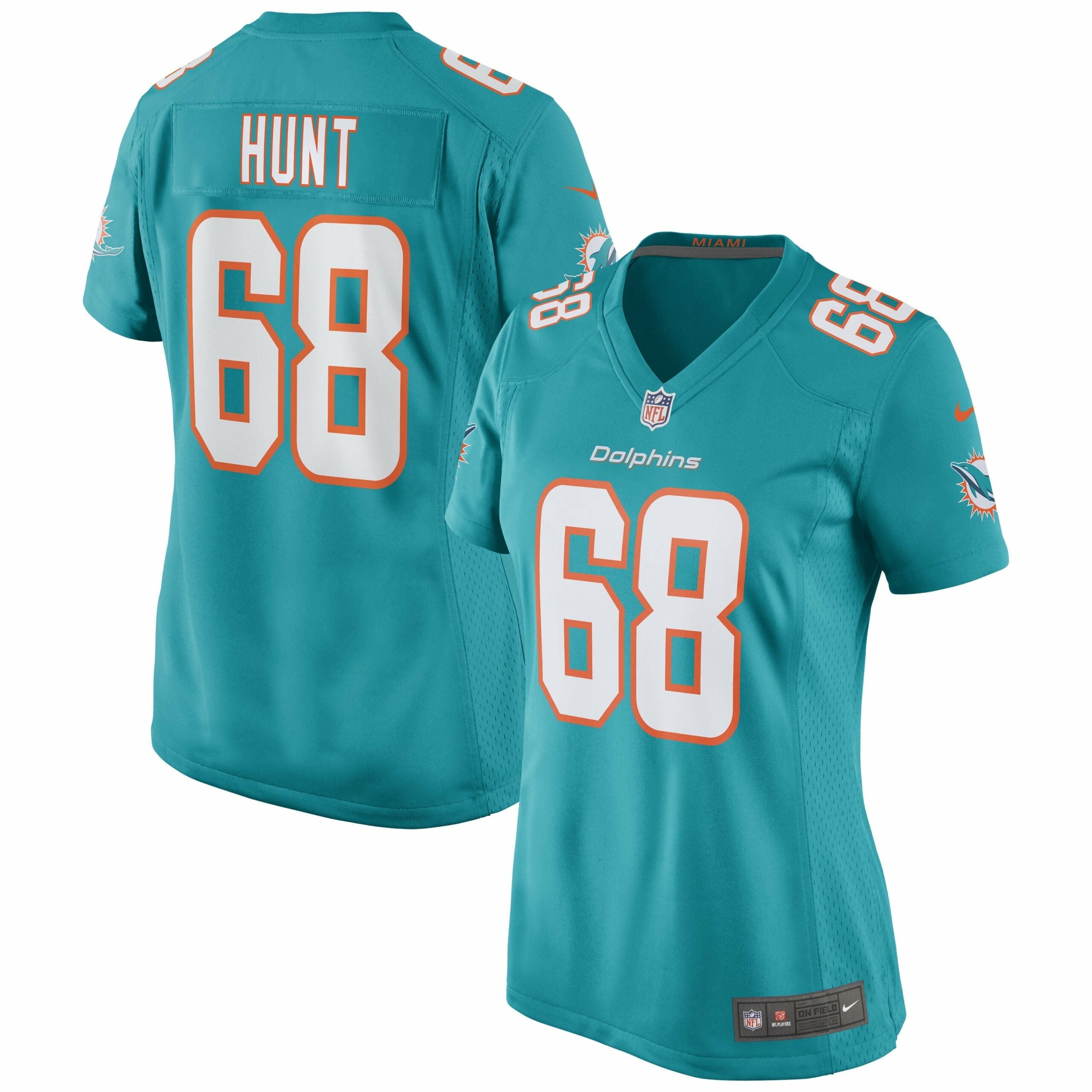 Women s Nike Robert Hunt Aqua Miami Dolphins Game Jersey