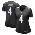 Women s Nike Zay Flowers Black Baltimore Ravens Team Game Jersey