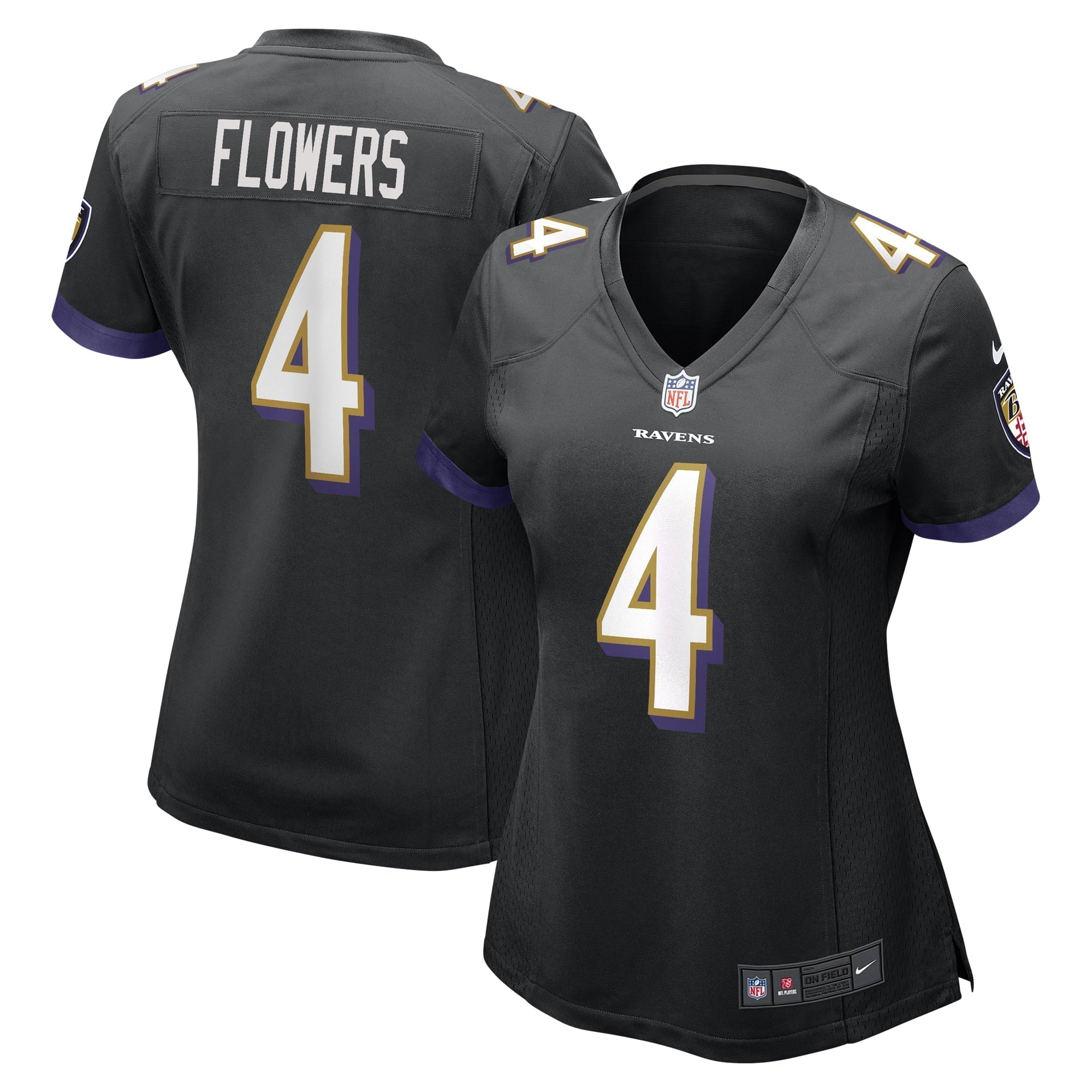 Women s Nike Zay Flowers Black Baltimore Ravens Team Game Jersey